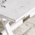 Clearance - Farmhouse Mango Wood White Washed Trestle Coffee Table - Brand New Item