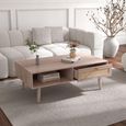 Clearance - Ferrero Natural and Woven Rattan 1 Drawer Coffee Table