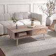 Clearance - Ferrero Natural and Woven Rattan 1 Drawer Coffee Table