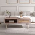 Clearance - Ferrero Natural and Woven Rattan 1 Drawer Coffee Table