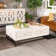 Clearance - Geo White Mirrored Coffee Table - 2 Drawer - Brand New Item