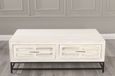 Clearance - Geo White Mirrored Coffee Table - 2 Drawer - Brand New Item