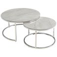 Clearance - Hanson Coffee Table - Set of 2 - Round - Sintered Stone and Chrome - A452