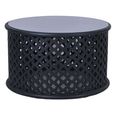 Clearance - Jaipur Lattice Black Mango Wood Round Coffee Table - Brand New Item
