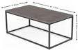 Clearance - Odom Grey Concrete Coffee Table with Black Metal Base - Brand New Item