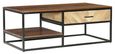 Clearance - Rennes Chevron 1 Drawer Storage Coffee Table - Rustic Mango Wood - Brand New Item