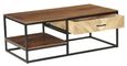 Clearance - Rennes Chevron 1 Drawer Storage Coffee Table - Rustic Mango Wood - Brand New Item