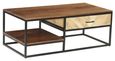 Clearance - Rennes Chevron 1 Drawer Storage Coffee Table - Rustic Mango Wood - Brand New Item