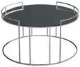 Clearance - Torrance Glass and Silver Round Coffee Table - Brand New Item