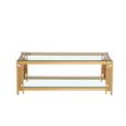 Cohen Coffee Table - Clear Glass and Gold Metal