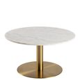 Corby Coffee Table - Round - White Marble Effect and Gold