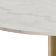 Corby Coffee Table - Round - White Marble Effect and Gold
