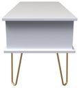 Cube White 1 Drawer Coffee Table with Gold Hairpin Legs