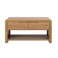 Curve Coffee Table - 2 Drawer - Oak