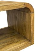 Curved Edge Mango Wood 1 Drawer Coffee Table