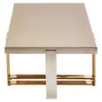 Demas Coffee Table - Taupe Glass with Metal Legs