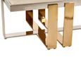 Demas Coffee Table - Taupe Glass with Metal Legs