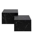 Dice Black Marble Effect Set of 2 Square Coffee Table