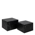 Dice Black Marble Effect Set of 2 Square Coffee Table