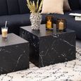 Dice Black Marble Effect Set of 2 Square Coffee Table