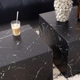 Dice Black Marble Effect Set of 2 Square Coffee Table