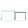 Dice Coffee Table - Clear Glass - Square - Set of 2
