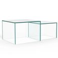 Dice Coffee Table - Clear Glass - Square - Set of 2