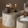 Dice Coffee Table - Round - Grey Marble Effect - Set of 2