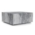 Dice Coffee Table - Grey Marble Effect - Square