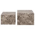 Dice Coffee Table - Square - Light Brown - Set of 2