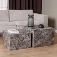 Dice Coffee Table - Square - Light Brown - Set of 2