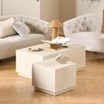 Dice Coffee Table - Travertine Effect - Set of 2