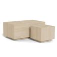 Dice Coffee Table - Travertine Effect - Set of 2