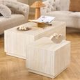 Dice Coffee Table - Travertine Effect - Set of 2