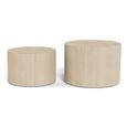 Dice Coffee Table - Round - Travertine Effect - Set of 2