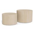 Dice Coffee Table - Round - Travertine Effect - Set of 2