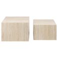 Dice Coffee Table - Square - Travertine Effect - Set of 2