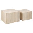 Dice Coffee Table - Square - Travertine Effect - Set of 2
