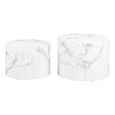 Dice Coffee Table - Round - White Marble Effect - Set of 2