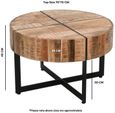 Dispur Solid Mango Wood 70cm Round Coffee Table