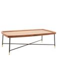 Doha Coffee Table - Walnut Effect with Cross Metal Legs