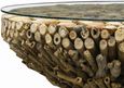 Driftwood Round Coffee Table - Glass Top