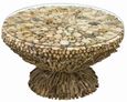 Driftwood Round Coffee Table - Glass Top
