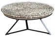 Driftwood Round Large Coffee Table - Glass Top