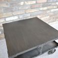 Coffee Table - Black Metal - Cart Style