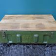 Coffee Table - Military Green Metal and Mango Wood