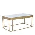 Ella Coffee Table - Mirrored with Gold Metal