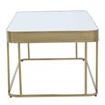 Ella Coffee Table - Mirrored with Gold Metal