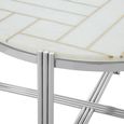 Eva Coffee Table - Round - White Marble with Silver Metal