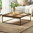 Ezra Coffee Table - 83cm - Square - Tray - Light Oak